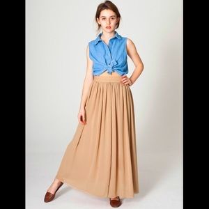 American Apparel Double-Layered Chiffon Maxi Skirt